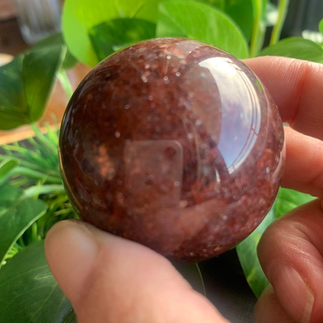 サンストーンスフィア約46.4mm オレンジブラウン　天然石置物