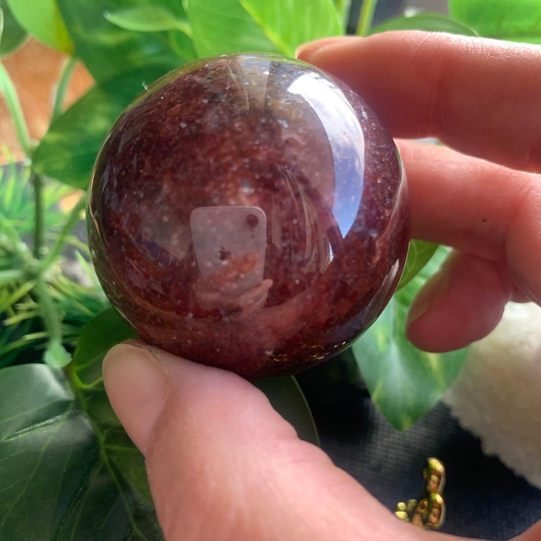 サンストーンスフィア約46.4mm オレンジブラウン　天然石置物