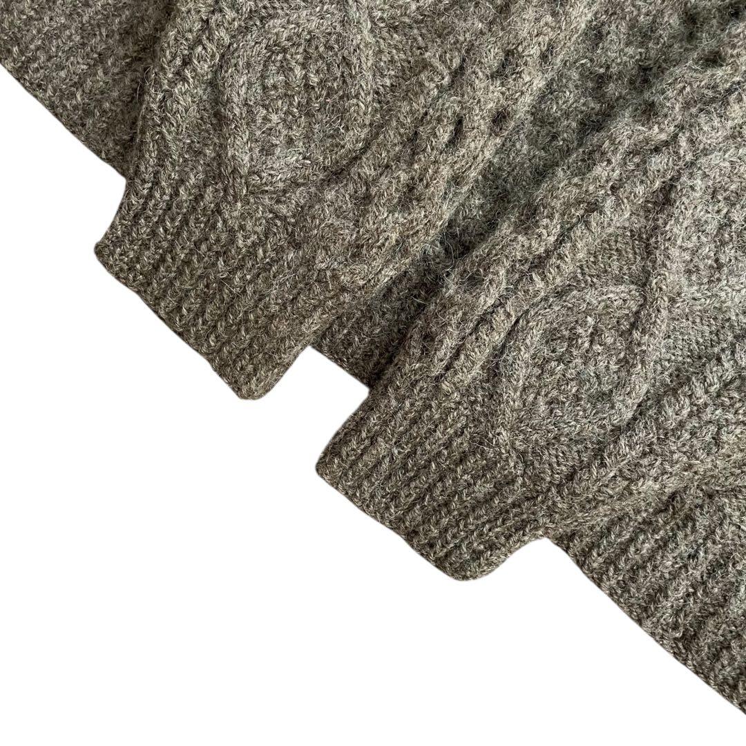 【美品】ARAN KNITTERS 90s アランニット セーター ブラウン
