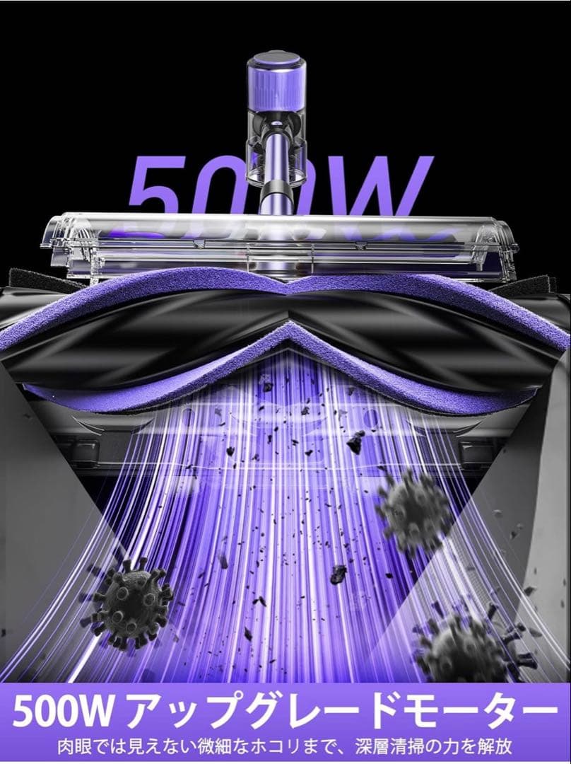 【新品未使用】掃除機 コードレス スティッククリーナー本体 紫色 充電式