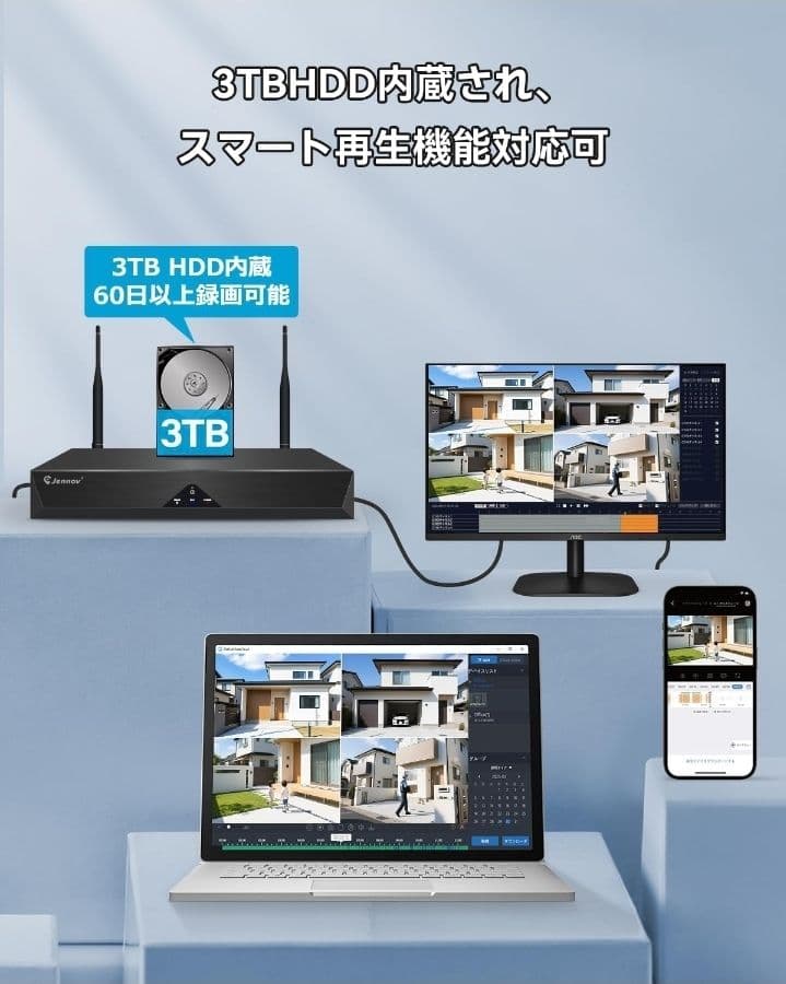 ★最安値　防犯カメラ 屋外 ワイヤレス 500万画素対応 4台セット新品未使用