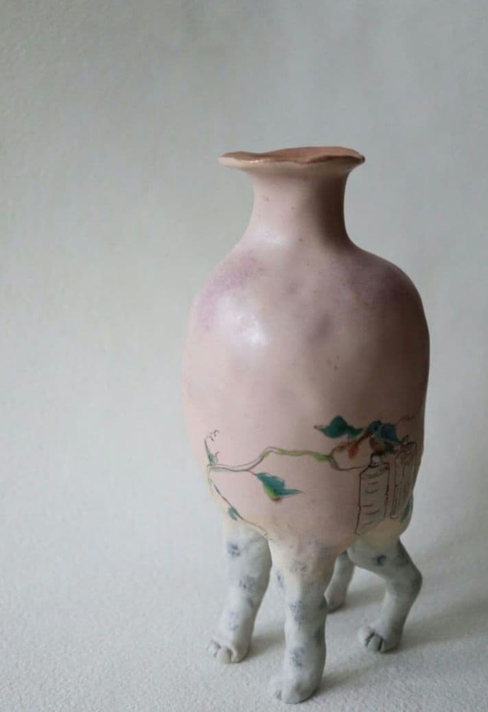 北井真衣さん　アニマルセラピー　壺　九谷焼