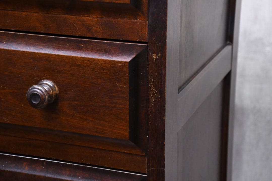 EBK28 北海道民芸家具 HM535 縦長タンス 7段チェスト カバ/樺材