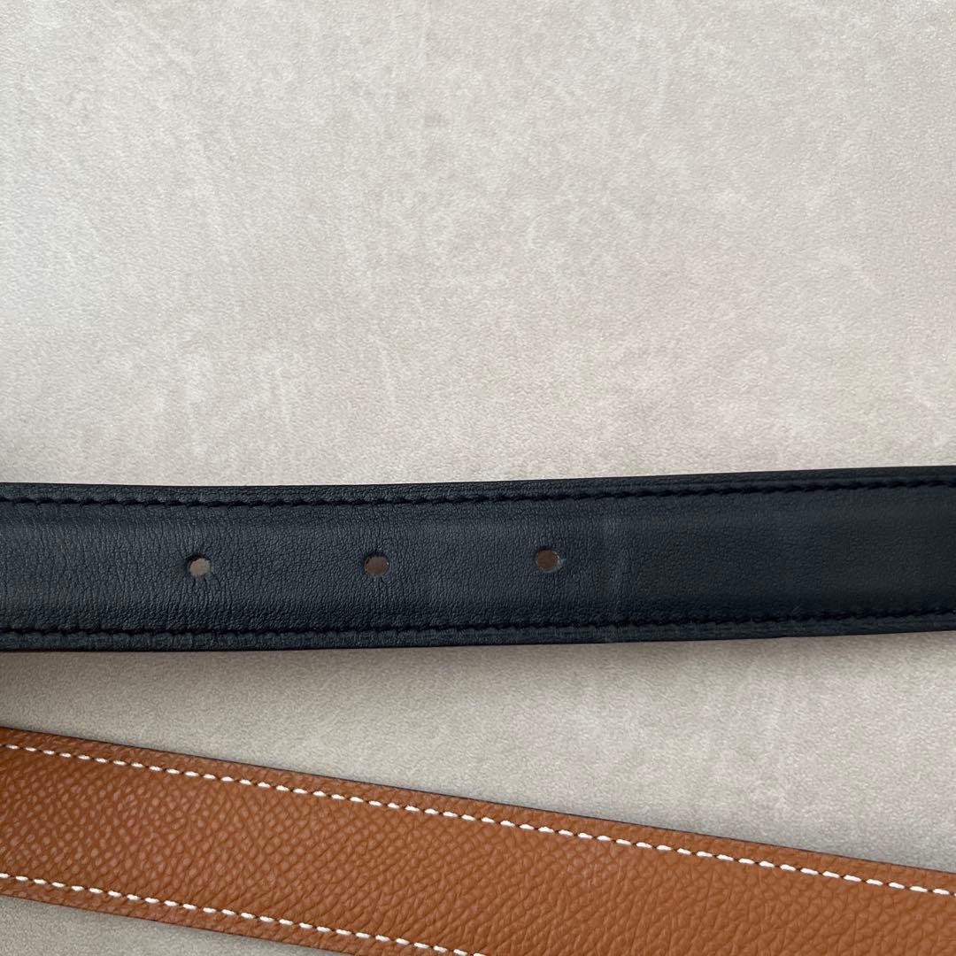 HERMES ブラックレザーベルト H型バックル