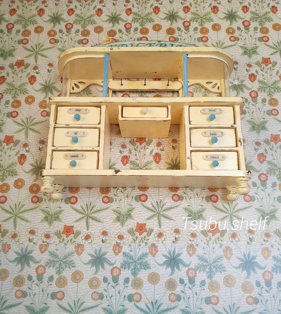 ウォールシェルフ　シャビー　ドロワー　ドールシェルフ