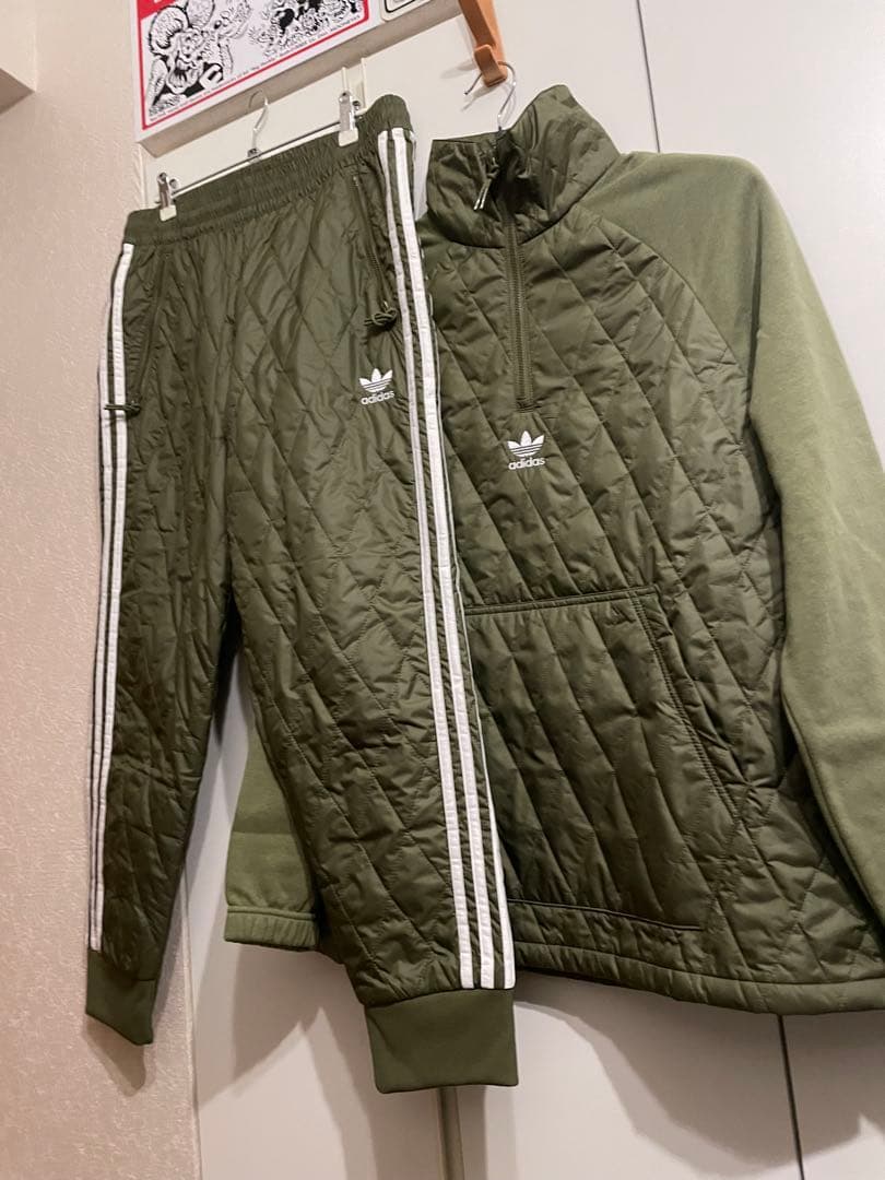 adidas アディダス キルティング ジャージ ブルゾン セットアップ
