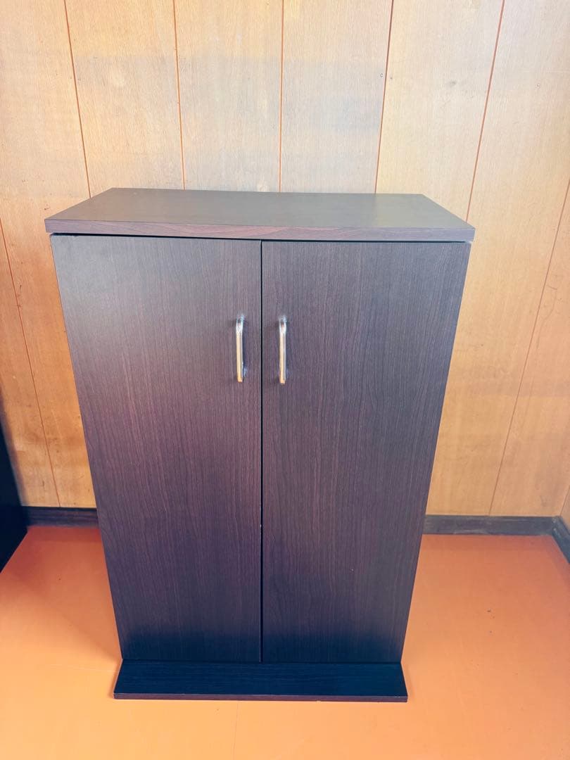 CD・DVD収納ラック 扉付き 大容量 ダークブラウン 93×60×40cm