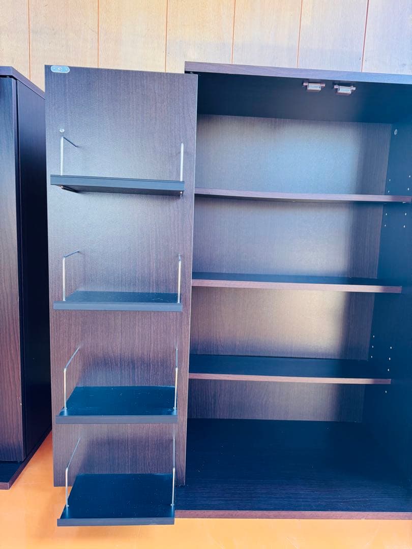 CD・DVD収納ラック 扉付き 大容量 ダークブラウン 93×60×40cm