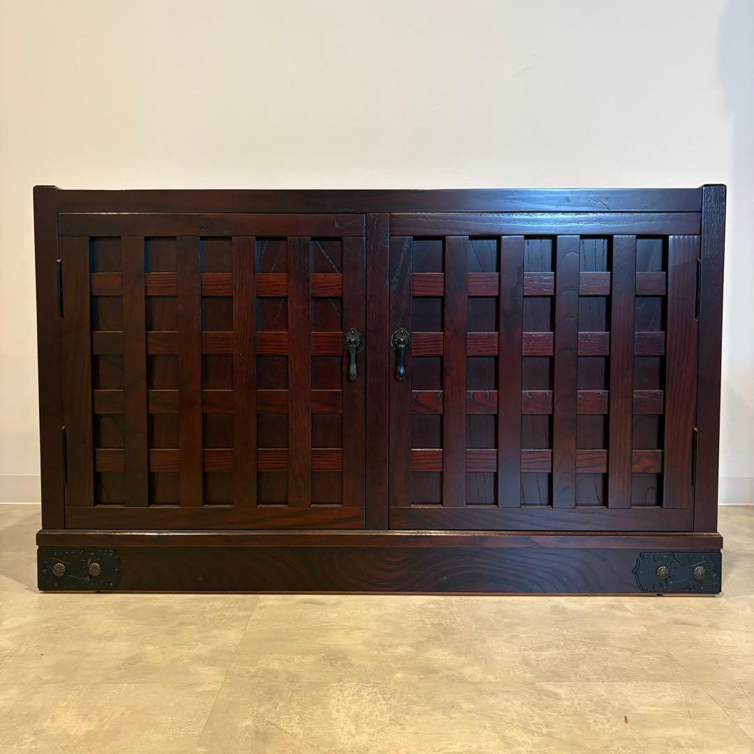 からくり箪笥　民芸家具　収納棚　チェスト　和棚　ローボード