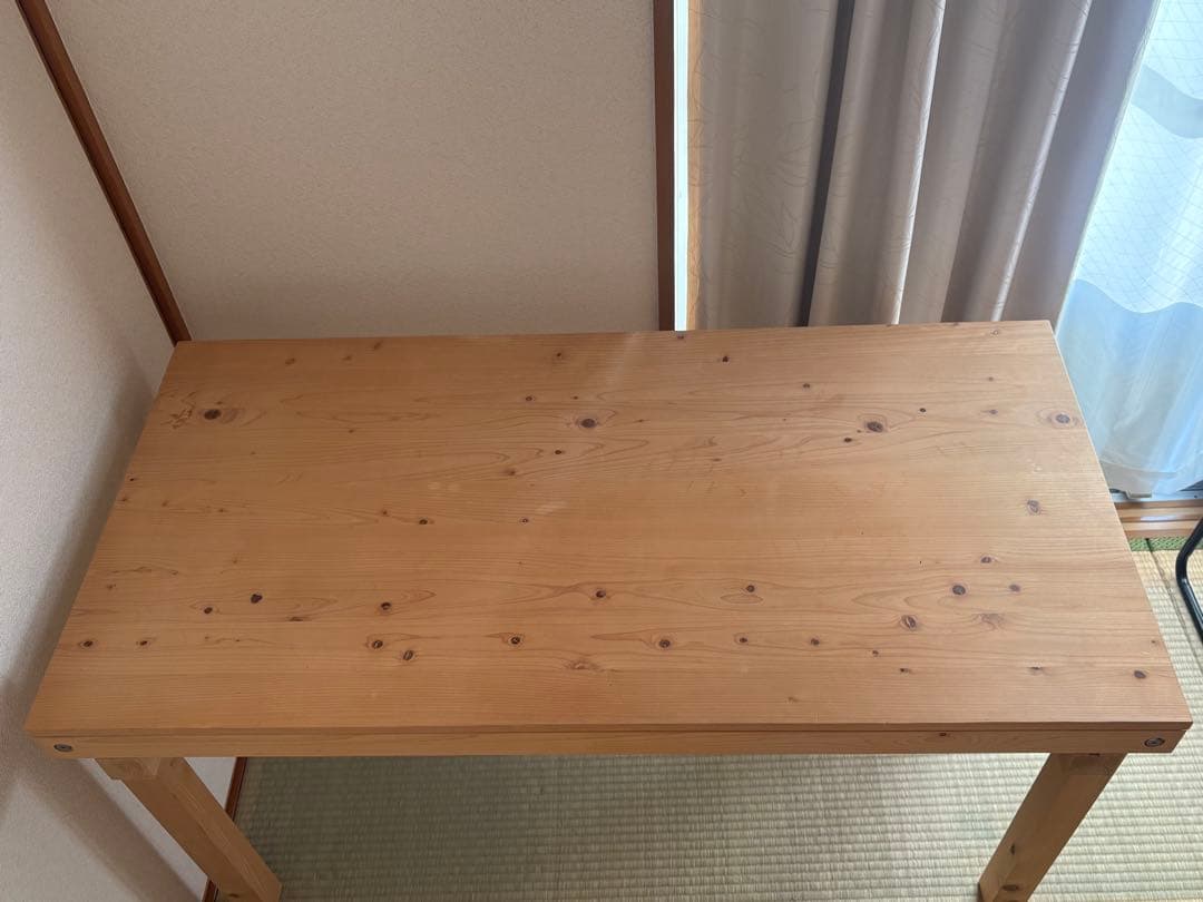 ヒノキ卓 W1200×D600×H720