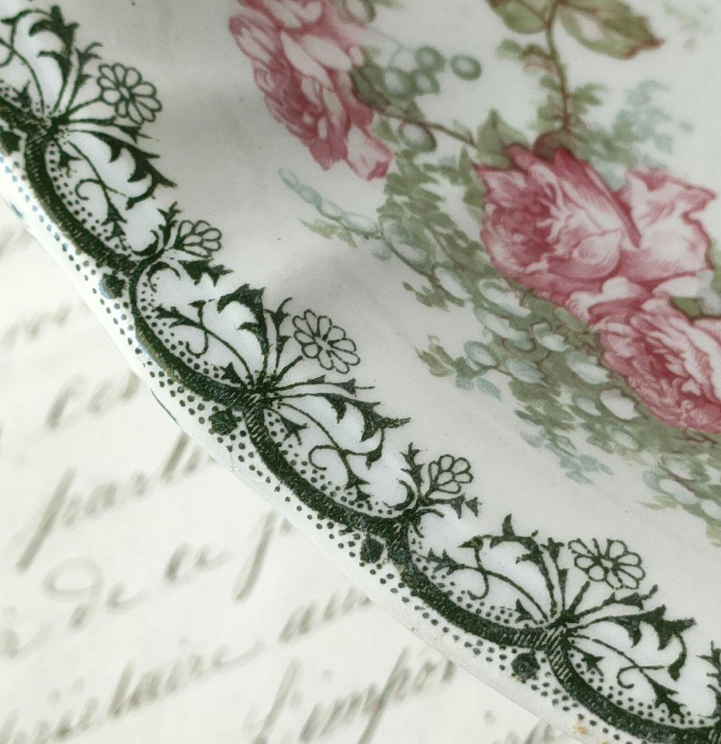 希少　美品　サンタマン　鈴蘭　薔薇　コンポティエ　フランスアンティーク