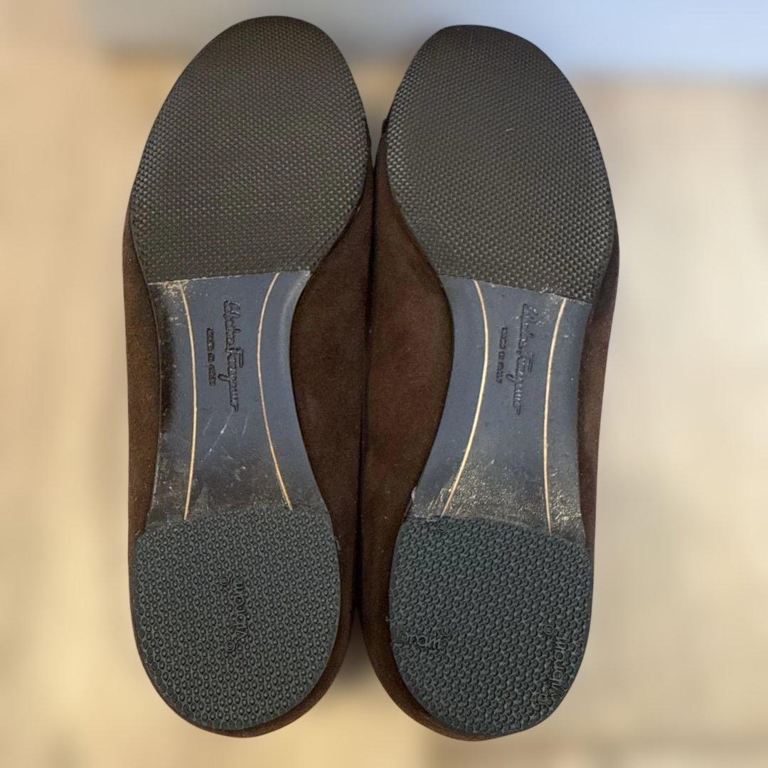 ◾️フェラガモ　ブラウン　バレエフラットシューズ　361/2