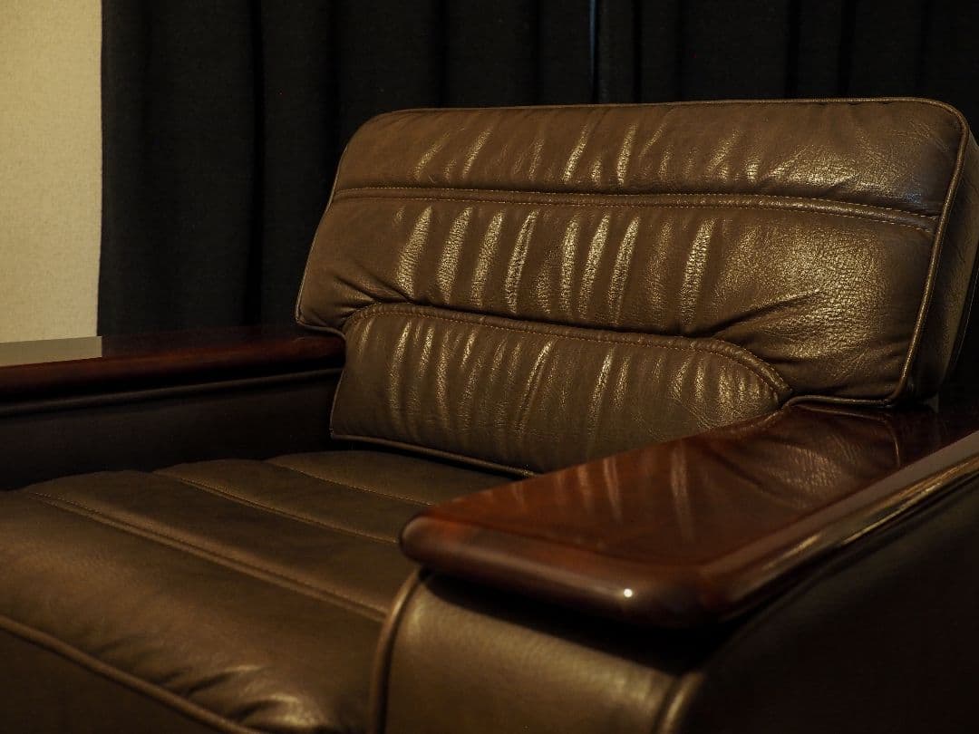 【値引中】\"karimoku\"レザー1PソファA