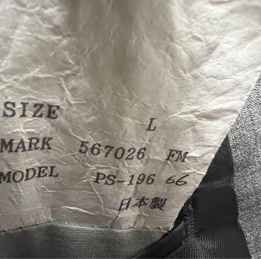 ポールスミス　高級生地　コラボ　セットアップ　スーツ　ダブル　グレー　Lサイズ