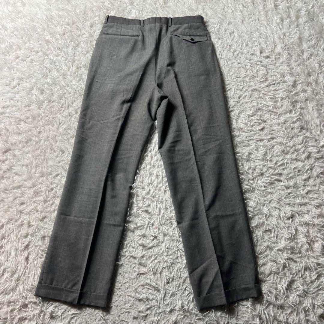 ポールスミス　高級生地　コラボ　セットアップ　スーツ　ダブル　グレー　Lサイズ