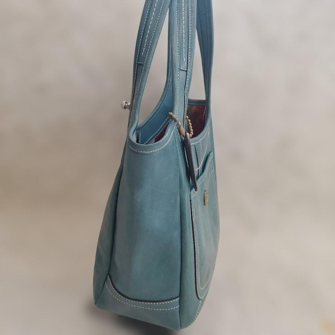 ⭐レア色美品⭐COACH レザー ショルダーバッグ ブルー