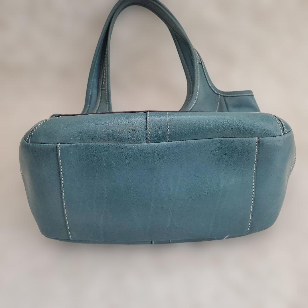 ⭐レア色美品⭐COACH レザー ショルダーバッグ ブルー