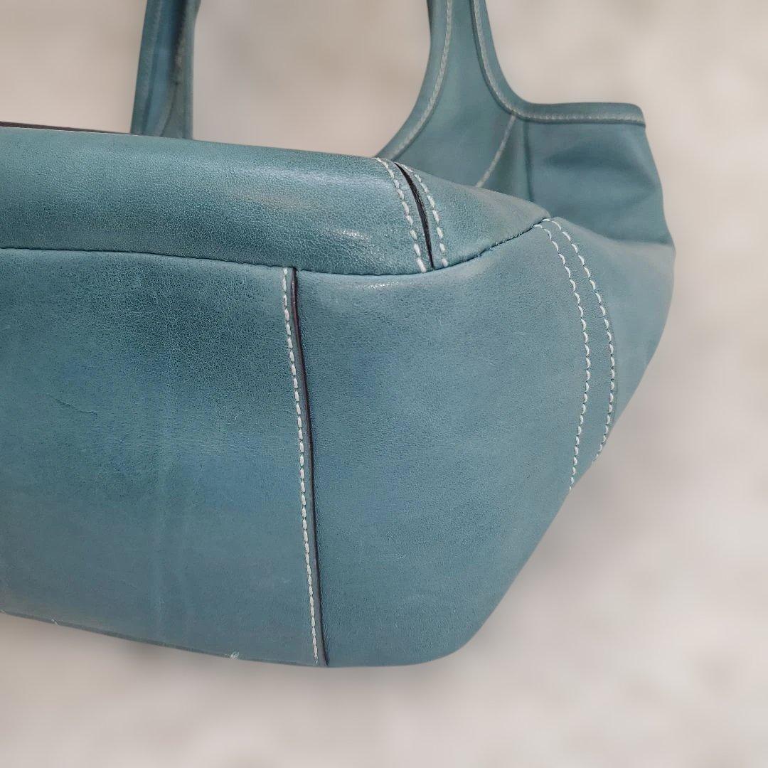 ⭐レア色美品⭐COACH レザー ショルダーバッグ ブルー
