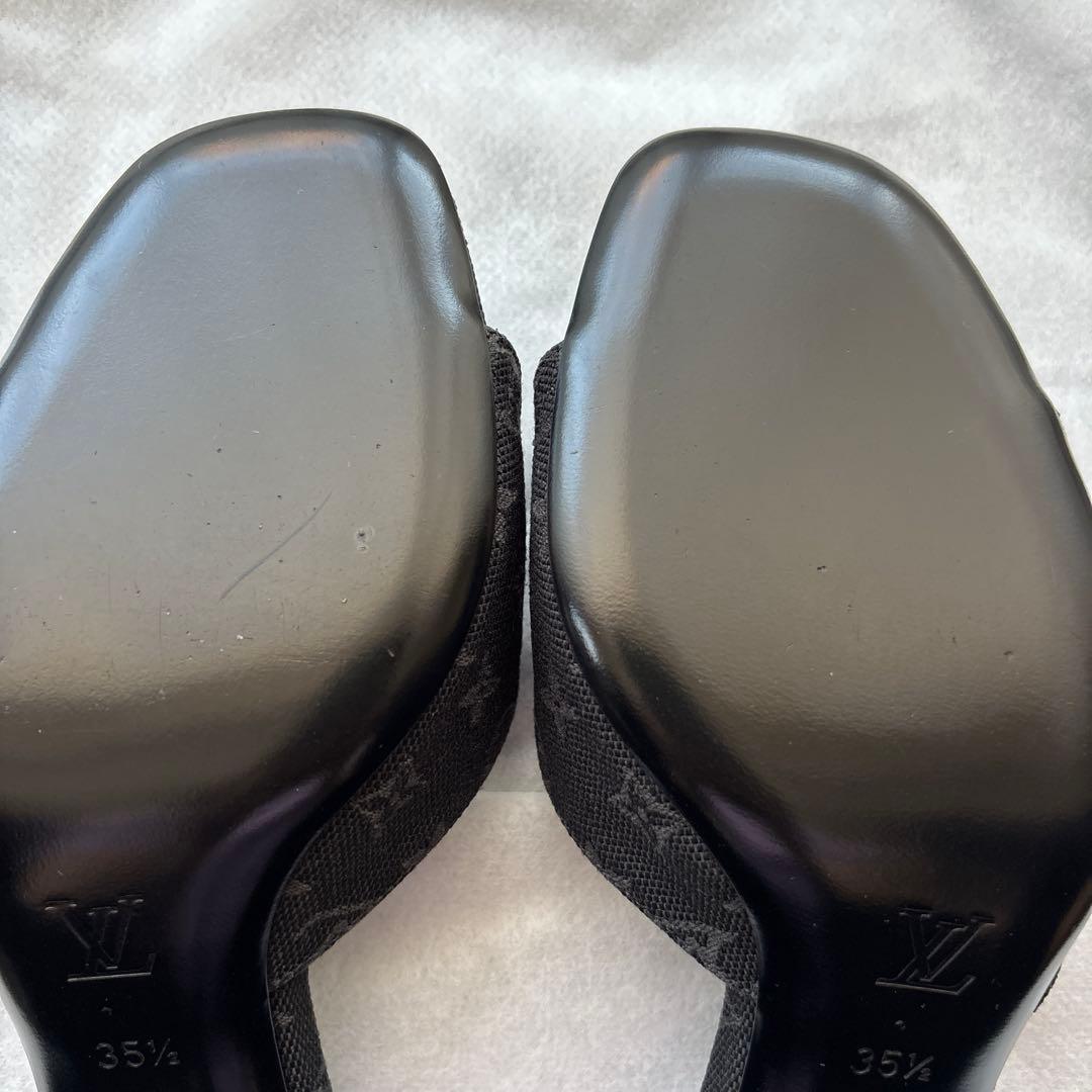 Louis Vuitton ブラック ミュール リボン付き 35.5