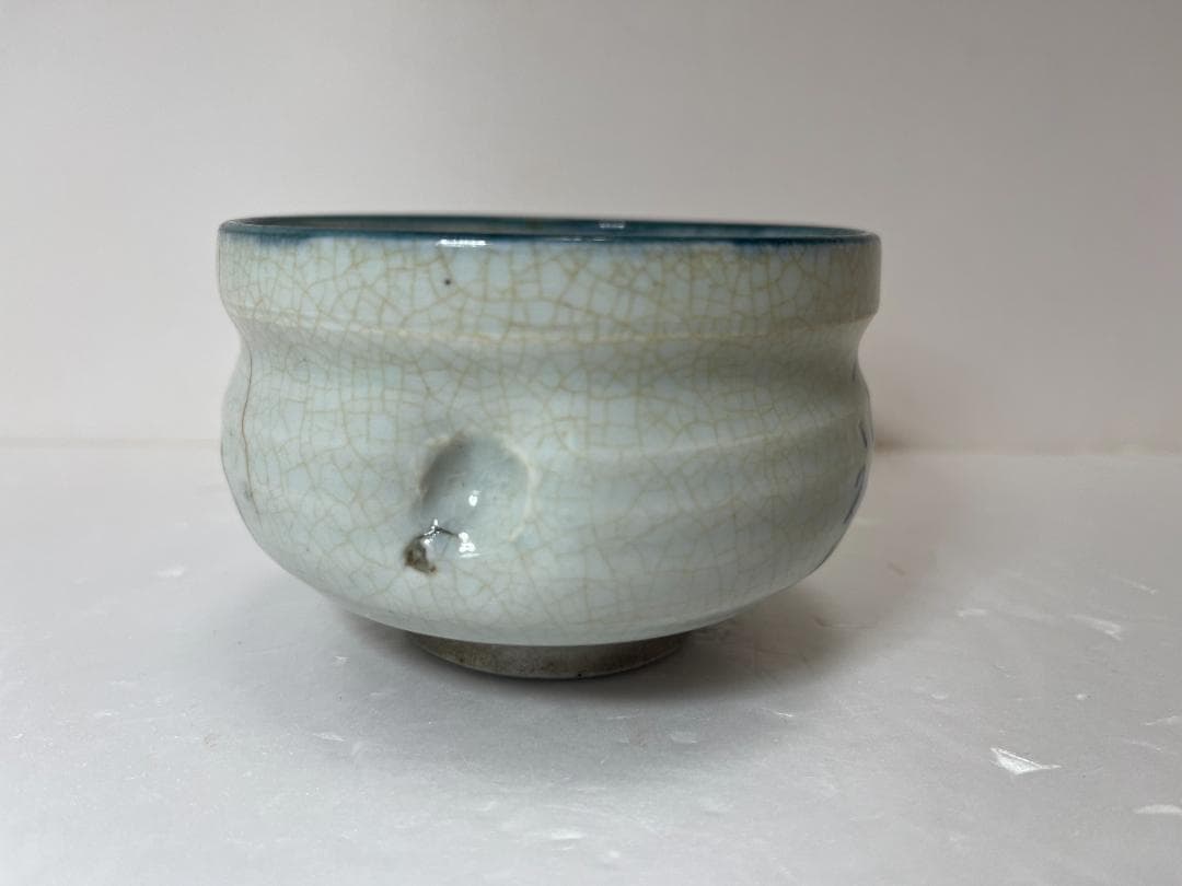 骨董　膳所焼　安南　茶碗　賢人絵　茶道具