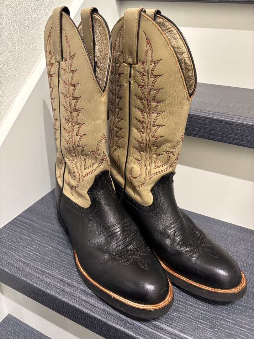 T*I様 Tony Lama ウエスタンブーツ 黒/ベージュ（箱無し）