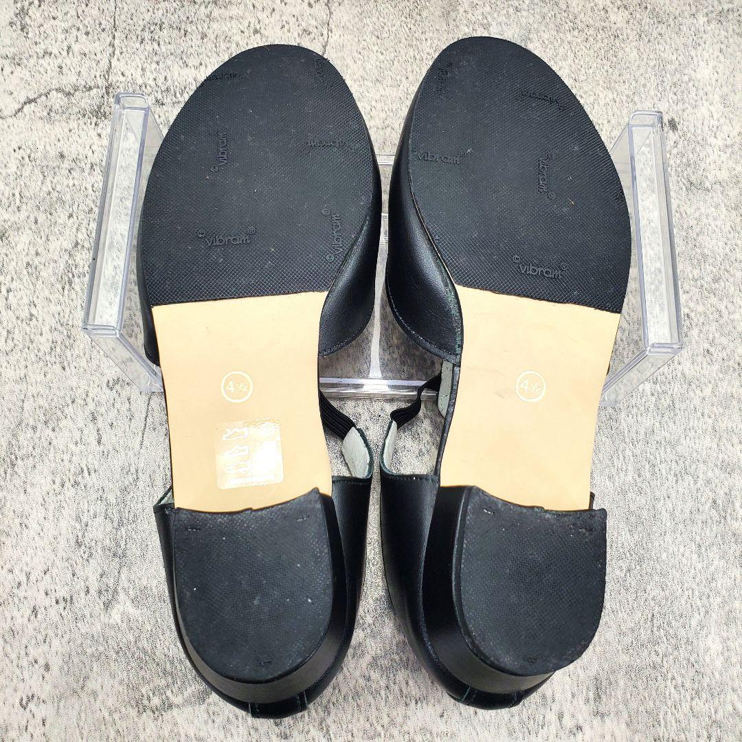 未使用級【CATWORTH】Tストラップ フラットシューズ 黒 23.5cm