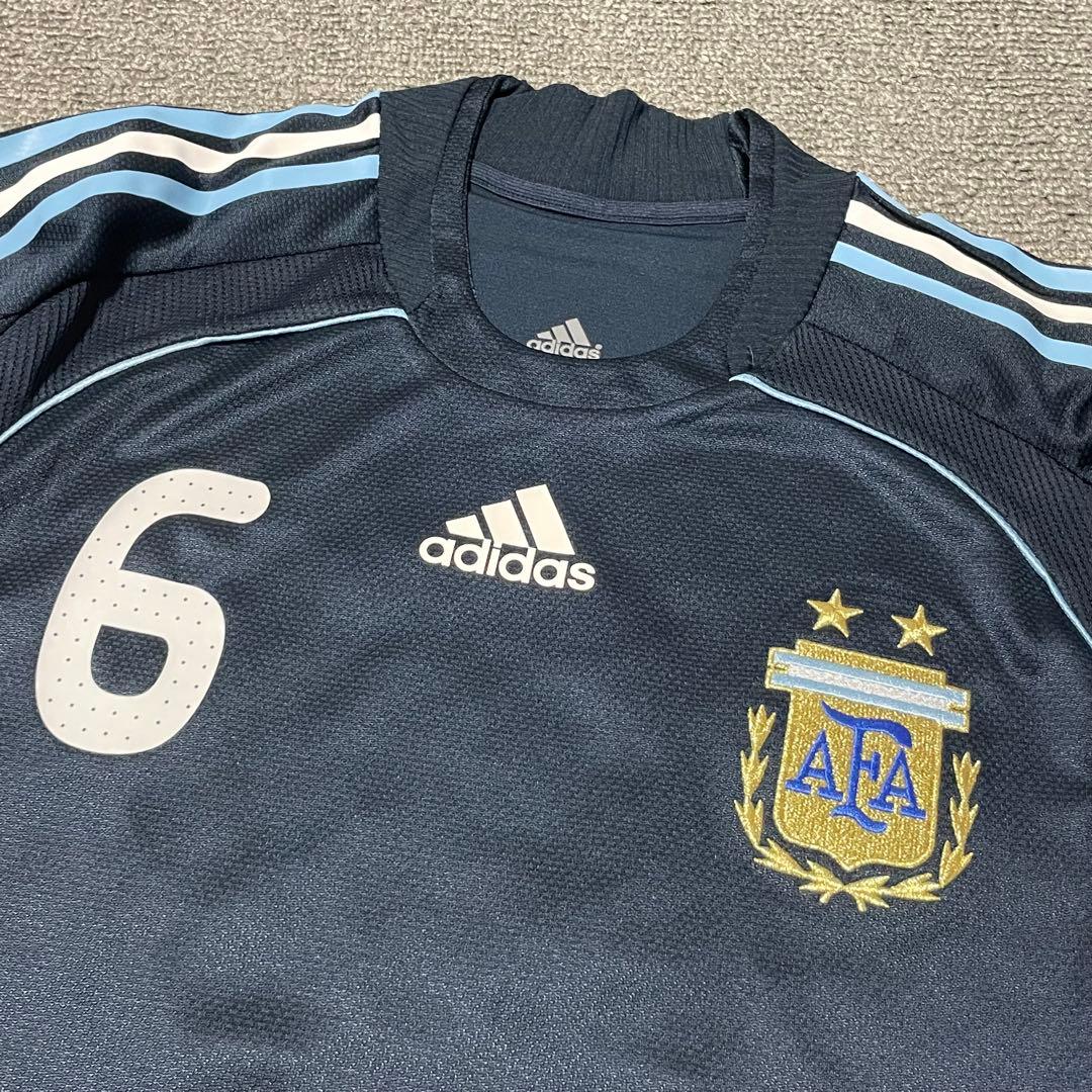 08'アルゼンチン代表ユニフォームアウェイ長袖 #6エインセW杯南米予選支給品
