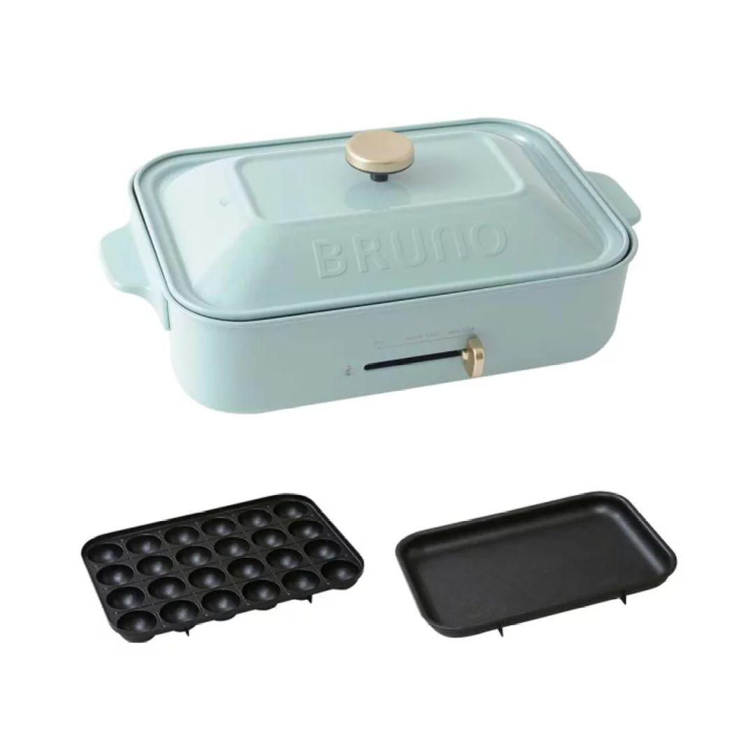 新品ブルーノ　コンパクトホットプレート、セラミックコート鍋　仕切り鍋　3点セット