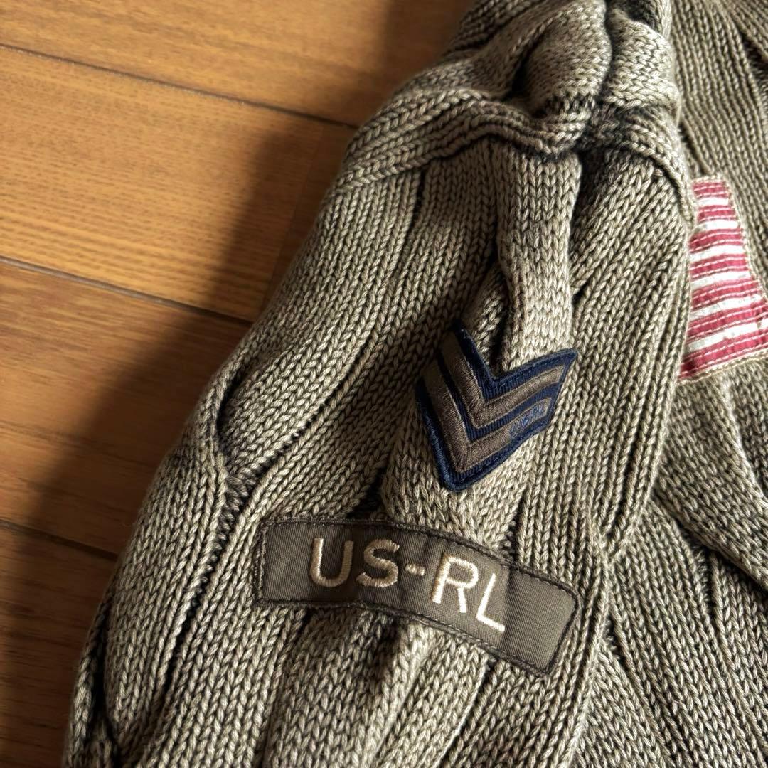 POLO RALPH LAUREN コットンケーブルニット 刺繍 エンブレム