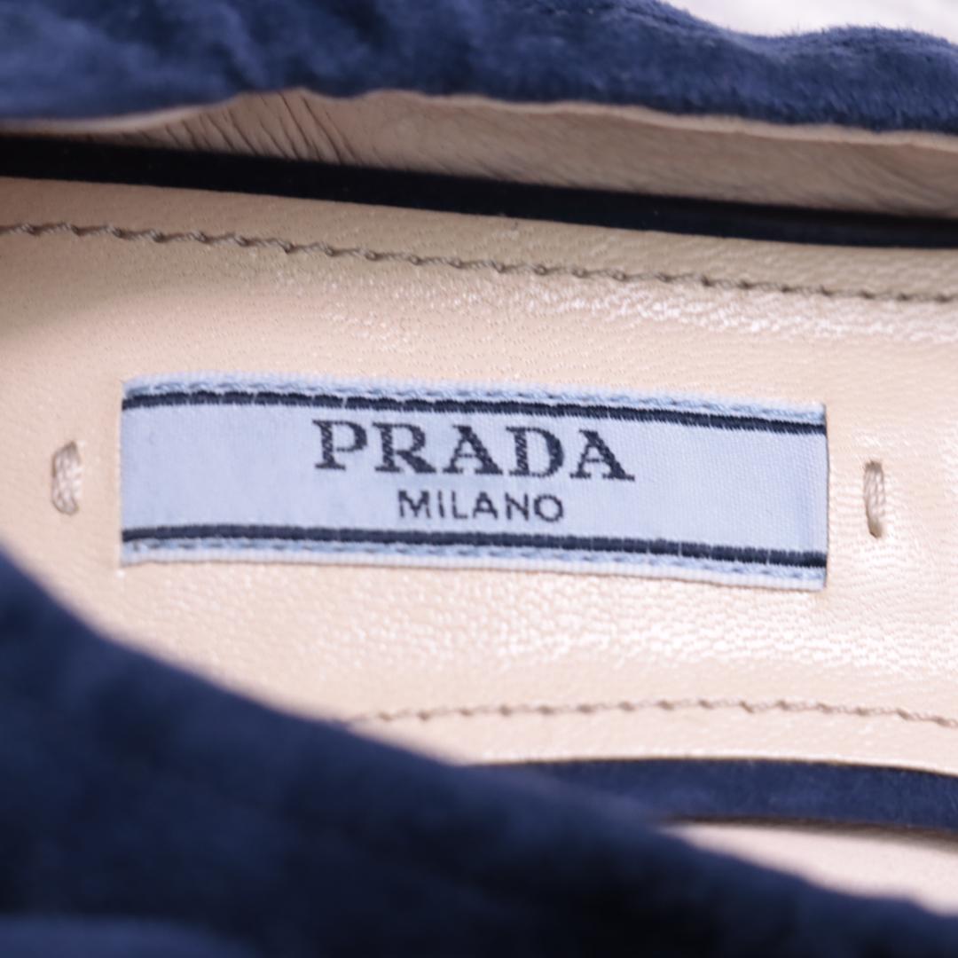 PRADA プラダ スエードレザー　ミュール　ヒール　リボン　パンプス