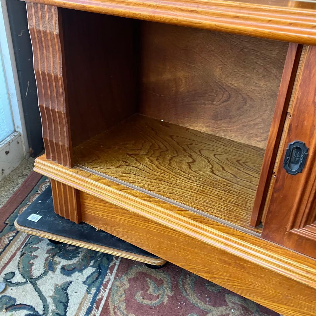 昭和レトロ 北城産業 大型 木製サイドボード 飾り棚 古家具 古道具 ビンテージ