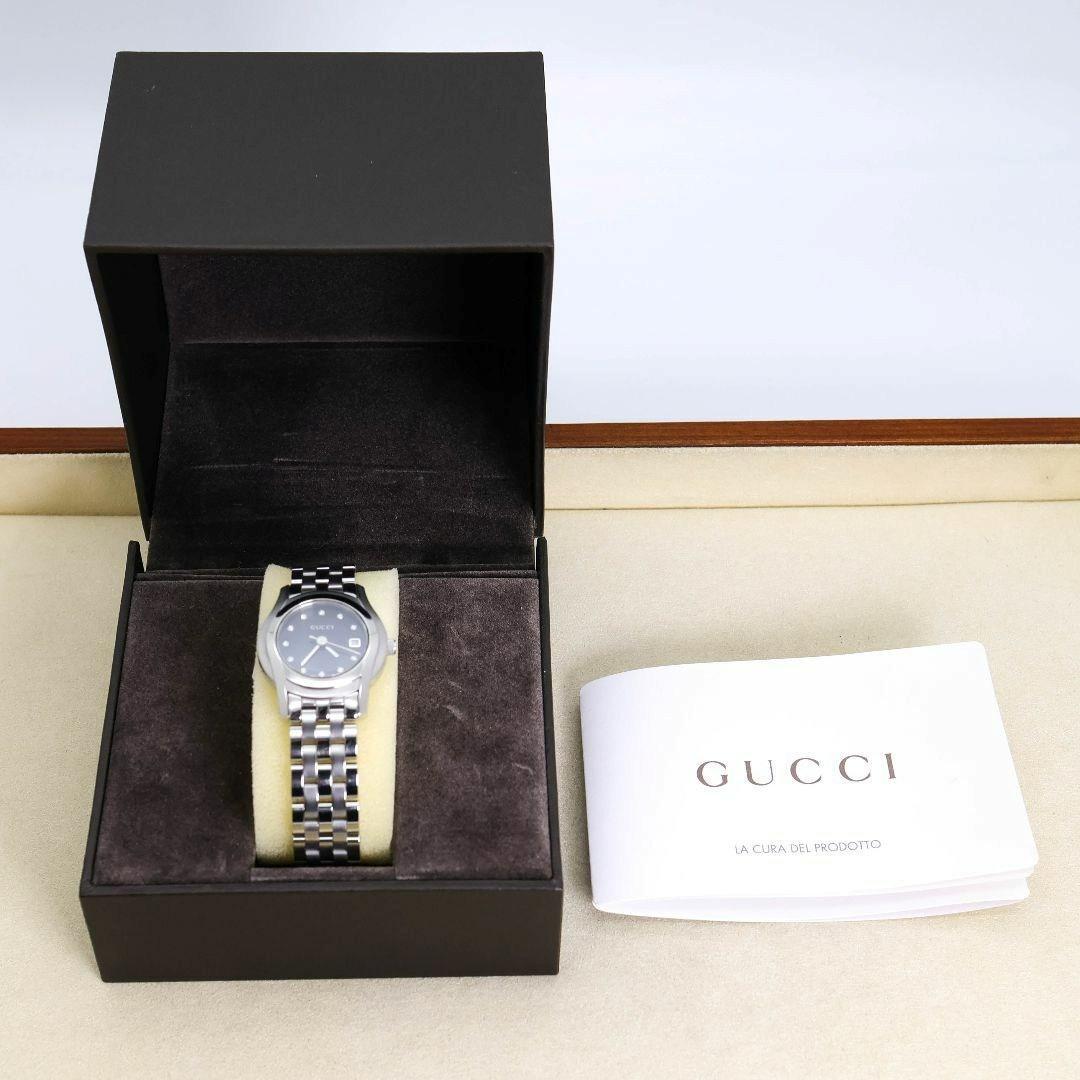 稼働 GUCCI 腕時計 5500L 11Pダイヤ 外箱 ステンレス 1630