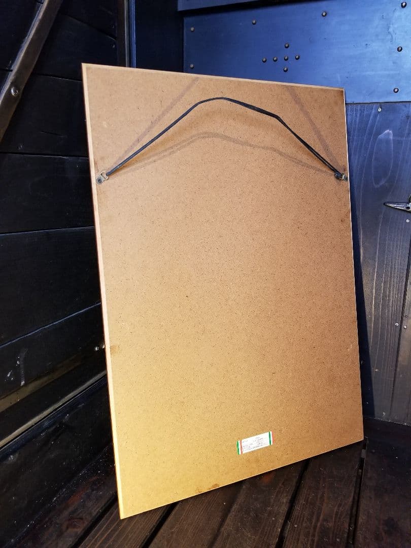 塩川光明堂　イタリア製　ヴィンテージ　真鍮　金具　トラッド　モダン　ミラー　鏡