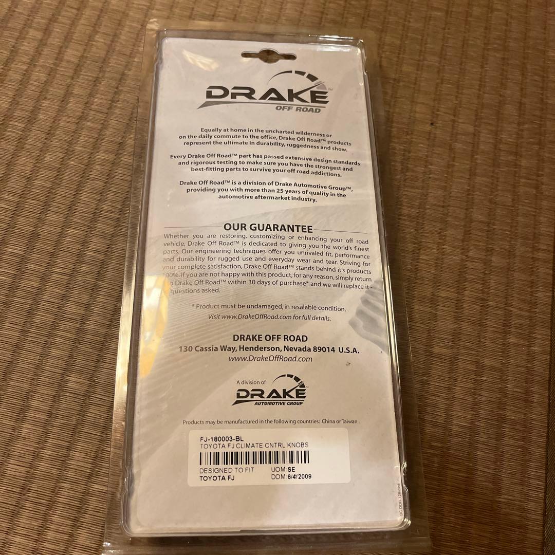 FJクルーザー　ドレイクオフロード　エアコンノブ パッケージ付き　アルミ製