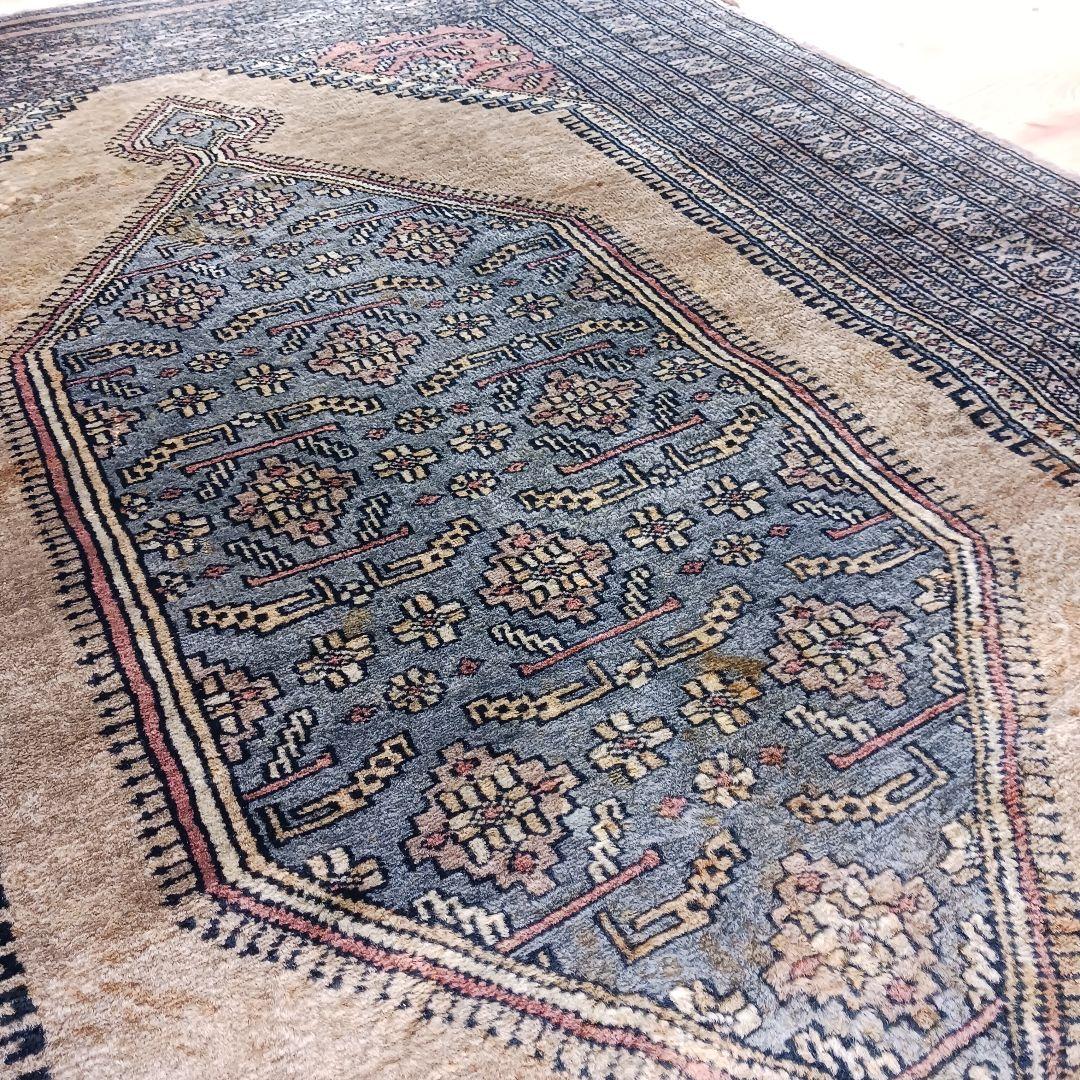 Y3080 パキスタン絨毯 ウール 手織り 193×125㎝ トライバルラグ