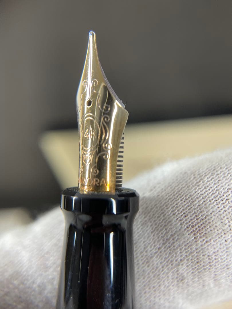 AURORA 緑色 万年筆 14K