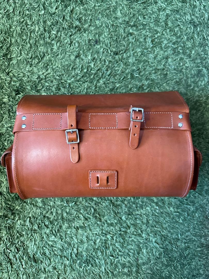 ビンテージ　ブルックスBROOKS ブラウン本革レザーサドルバッググレンブルック