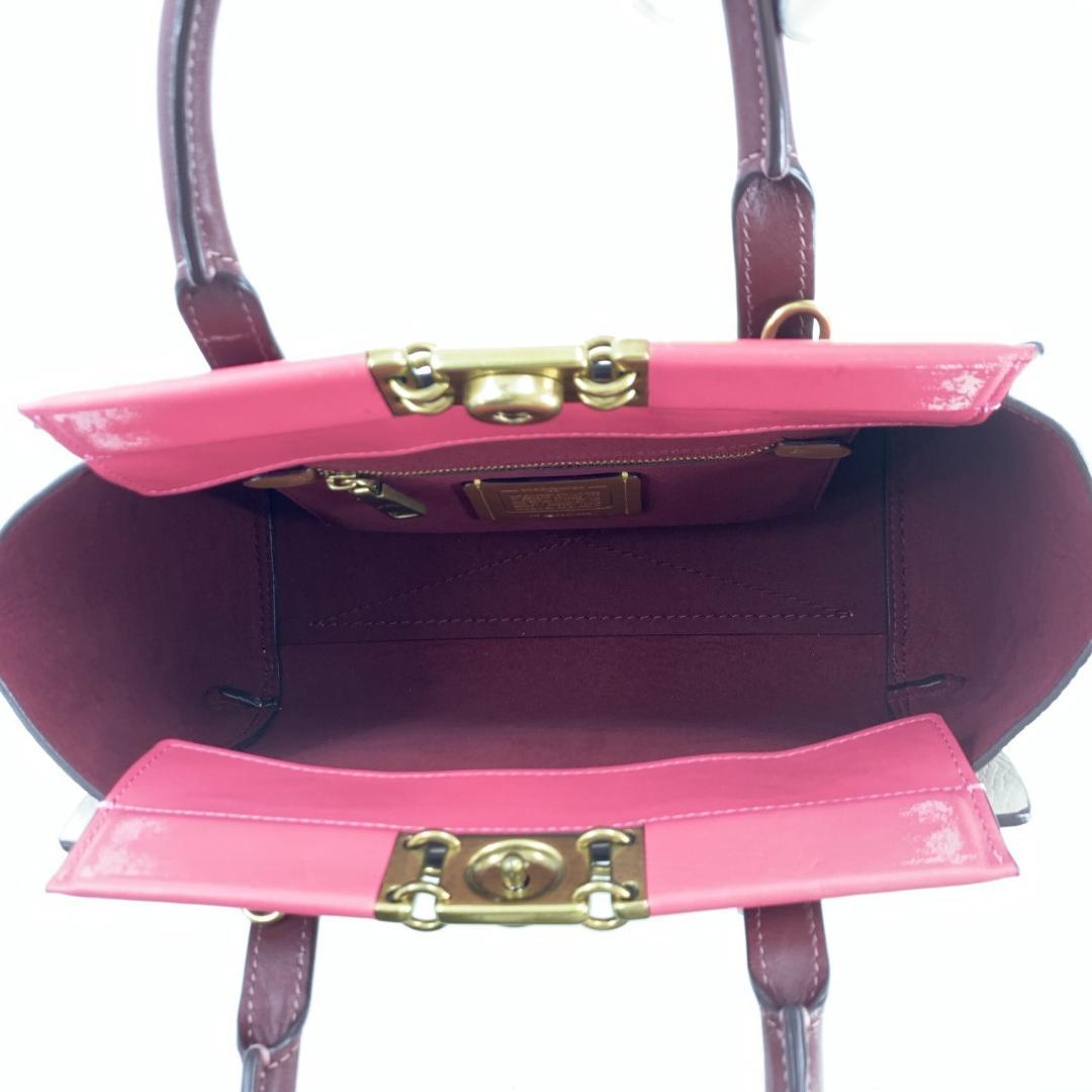 コーチ トループ キャリーオール 2way ハンドバッグ 本革 バイカラー