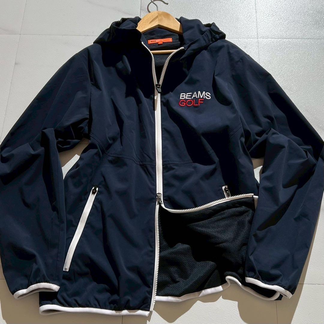 極美品✨24AW ビームスゴルフ 撥水ストレッチ フルジップフーディー ネイビー