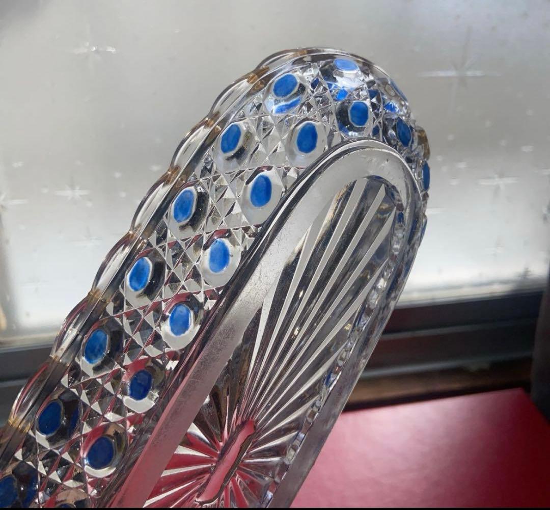 バカラ ディアマンピエーリー　長皿　ブルーカラー　 Baccarat