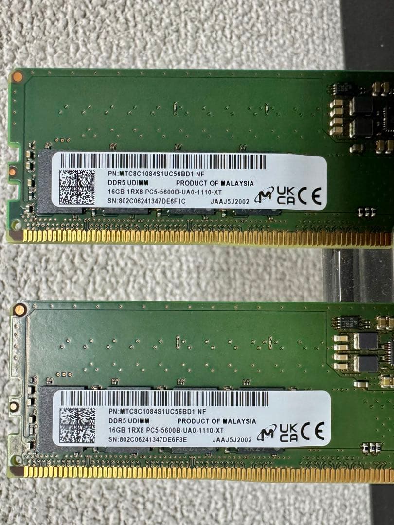 BTO メモリー DDR5 5600MHz 32GB (16GBx2)