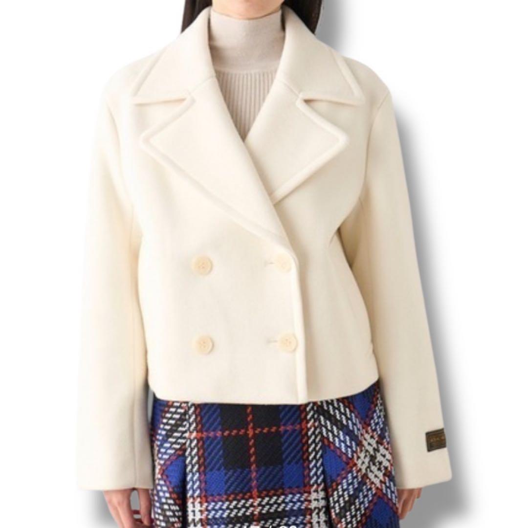 SNIDEL スナイデル　ウールショートＰコート　アイボリー　サイズ1 M相当