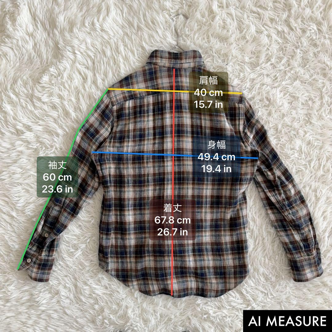 現行タグ✨45R ダブルガーゼシャツ ワンポイントR刺繍 2サイズ チェック