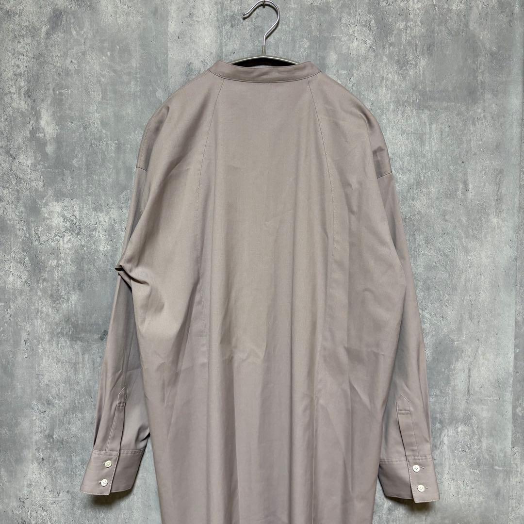 美品/完売　OUR シワになりにくい胸元切り替えロングシャツ