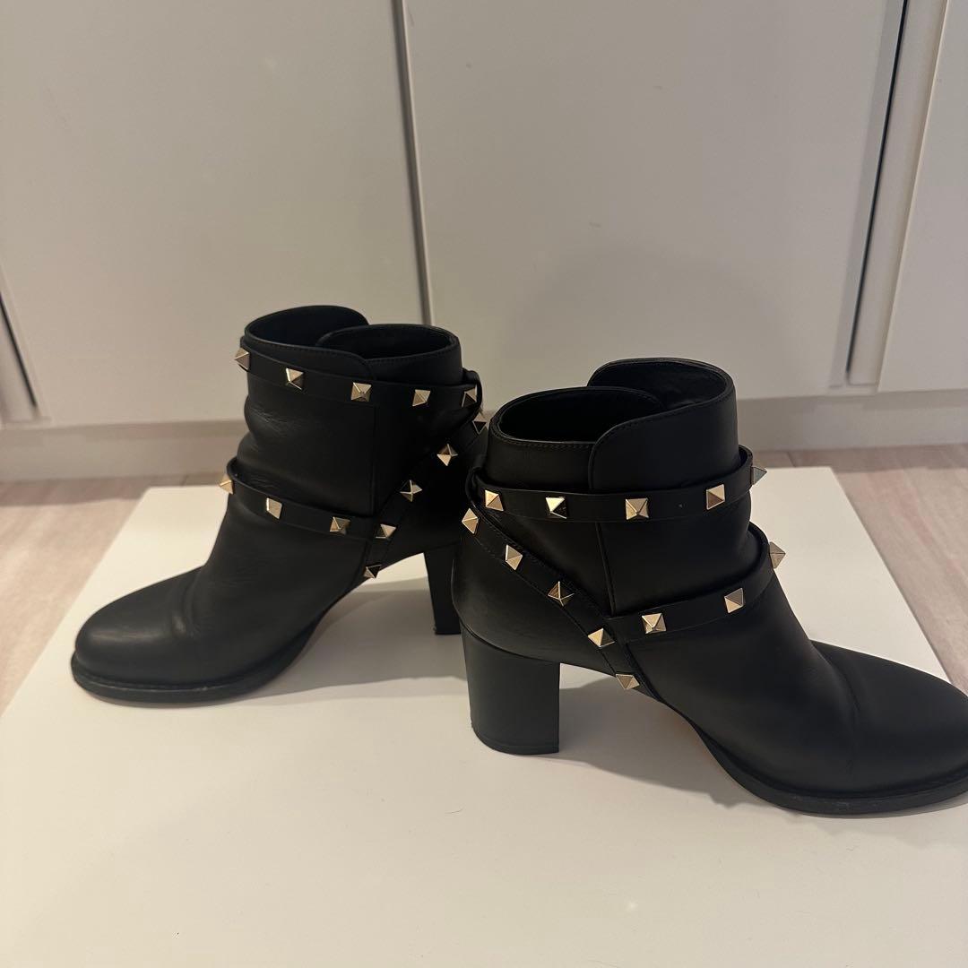 VALENTINO ロックスタッズ アンクル ヒール ブーツ 36サイズ