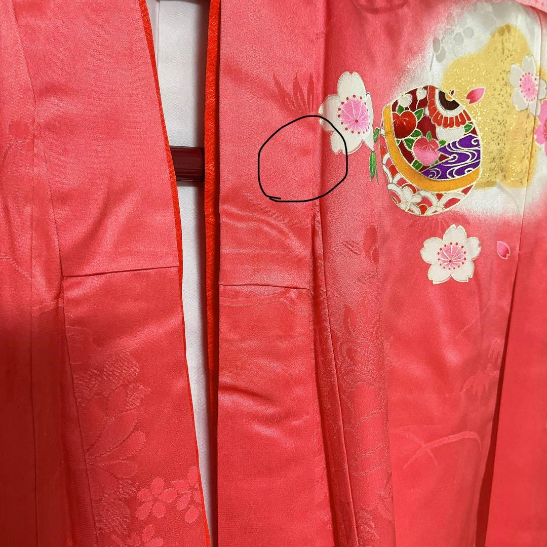 【中古】七五三着物セット 3歳　正絹 昭和レトロ　正月