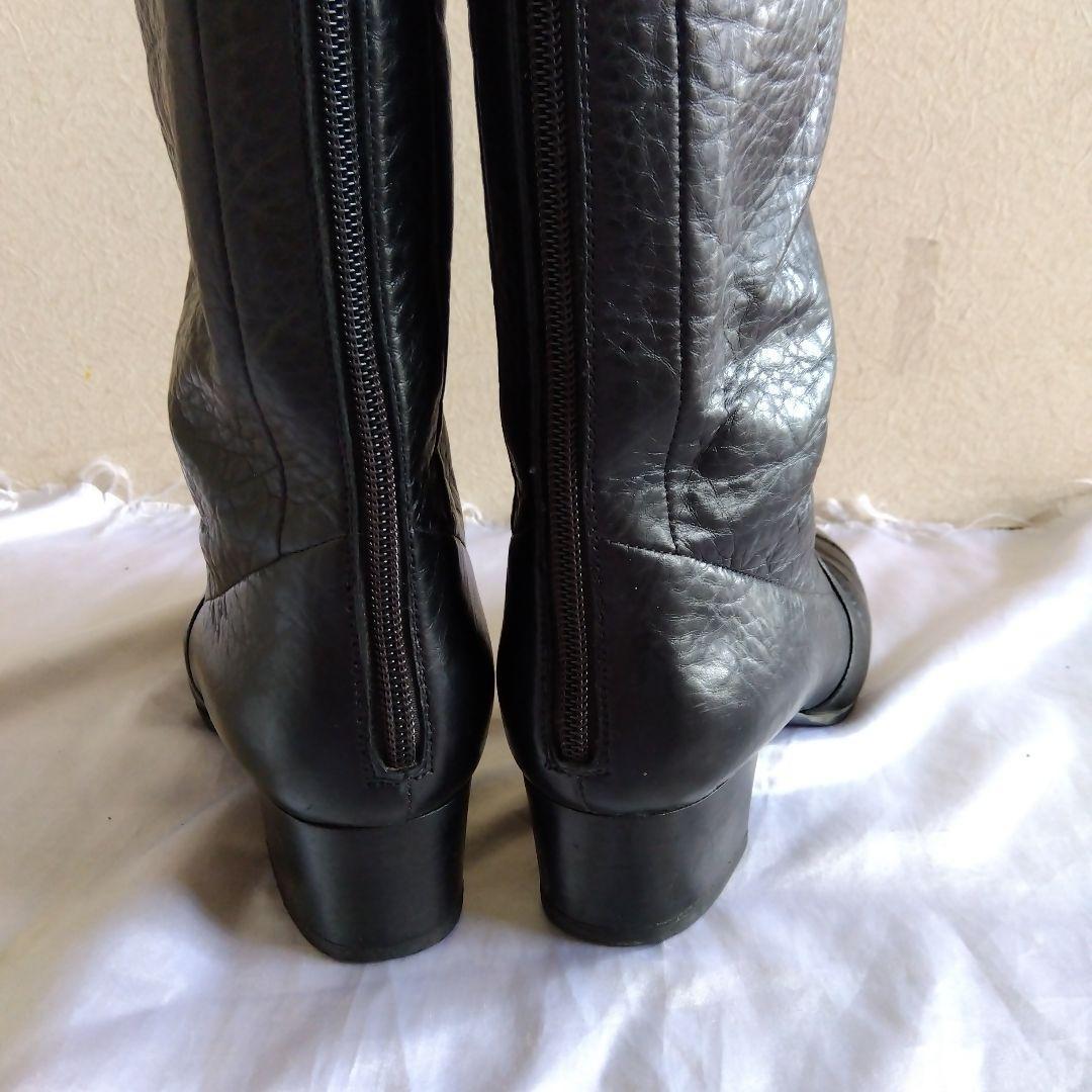 CHANEL 乗馬ブーツ 黒 39C 軽量 本革　箱　保存袋　大丸