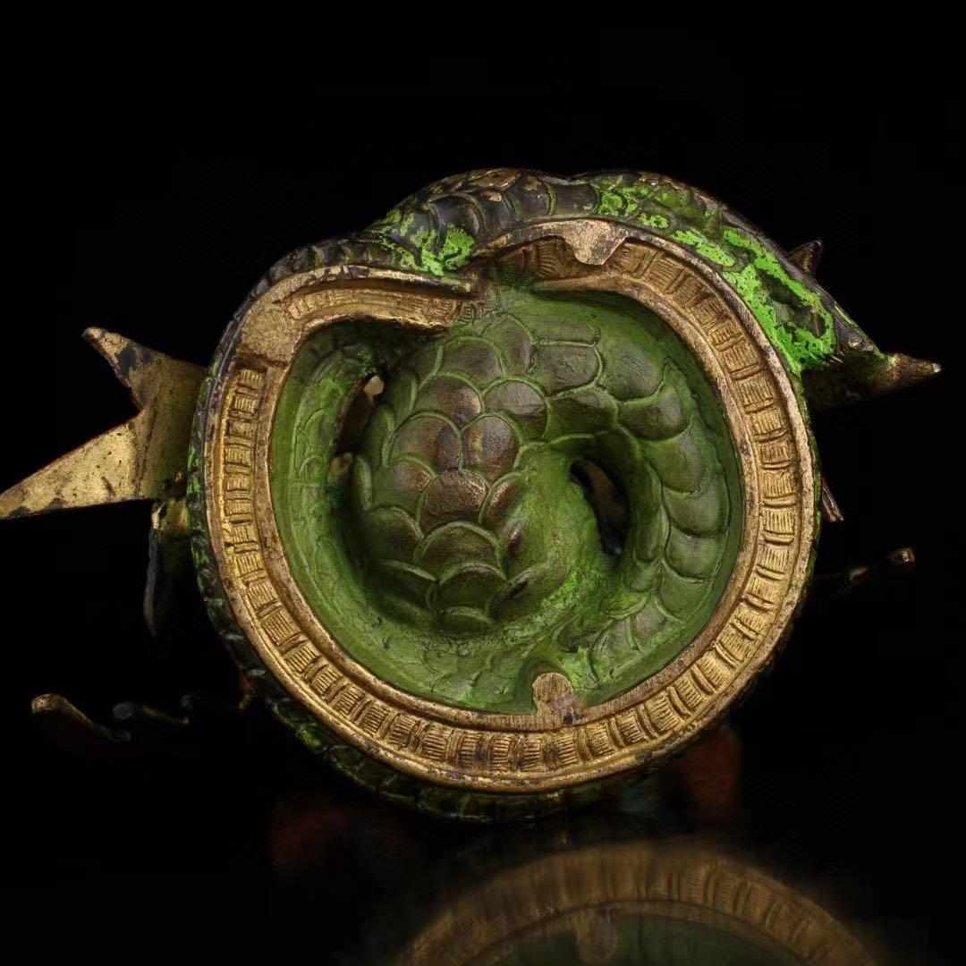 旧蔵、チベット寺院入手、精銅、手作り、宝石象眼、彩色蒔絵、密宗、竜樹菩薩仏像一尊