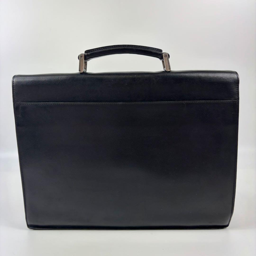 プラダ サフィアーノレザー ブリーフケース ブラック 大容量