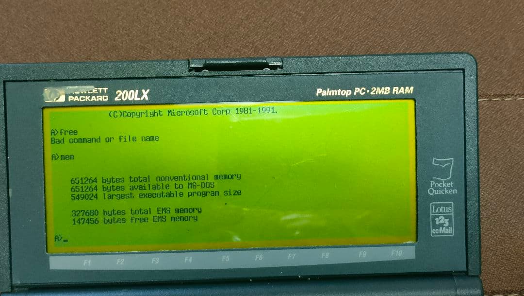 HP200LX hewlett packard 日本語表示